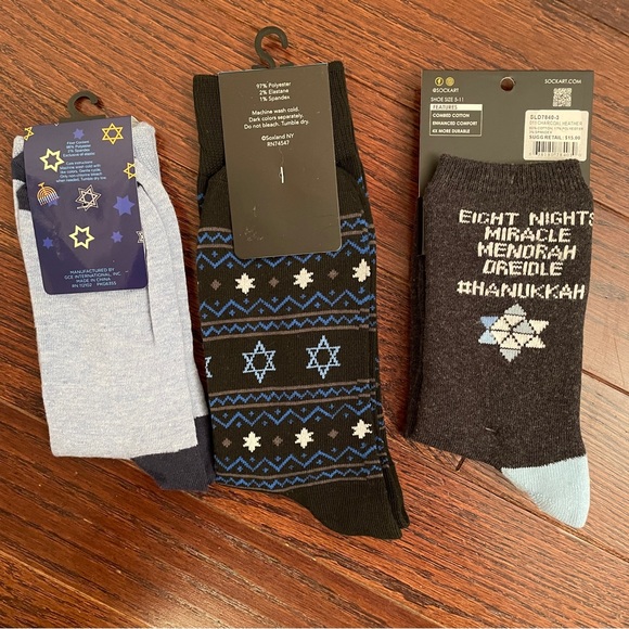 LAST CHANCE / PRICE DROP!! 3 pair men’s Hanukkah socks - Picture 4 of 5